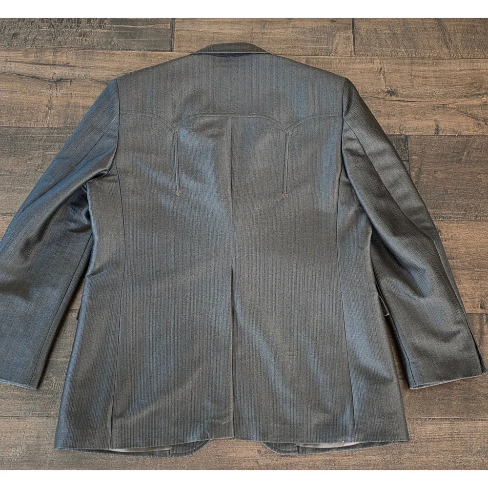 VTG RARE 70s Circle S Western Urban Wear Brown Textured Blazer Pants 44R USA
